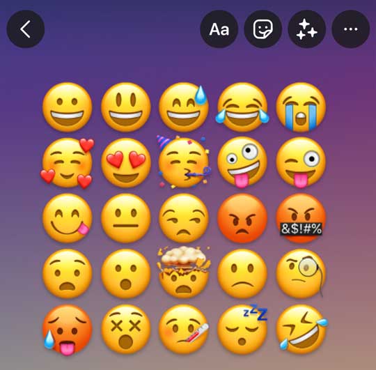 How to change emoji style in Instagram story
