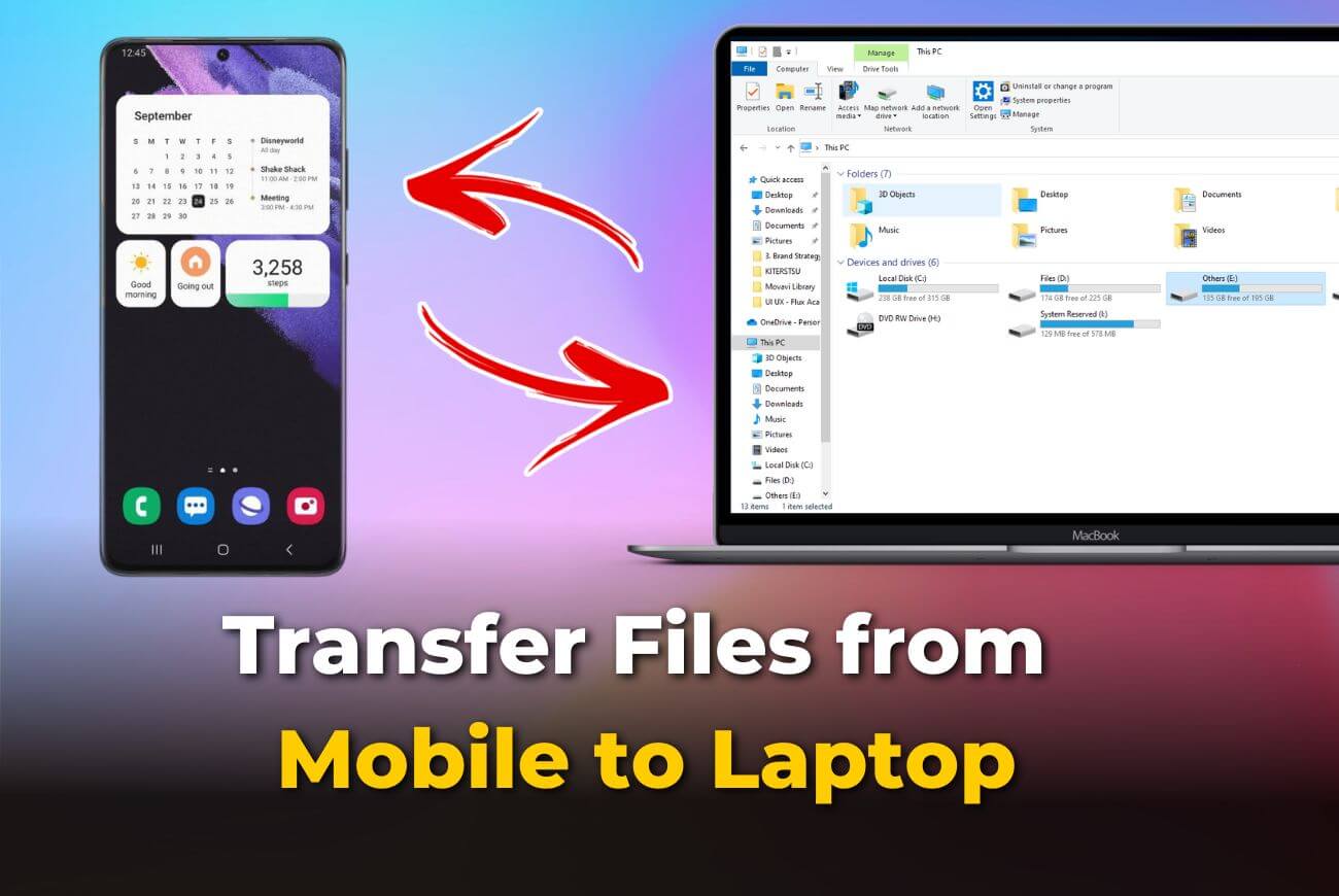 How to transfer files from mobile to laptop